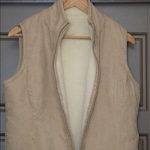 Sued and wool reversible vest